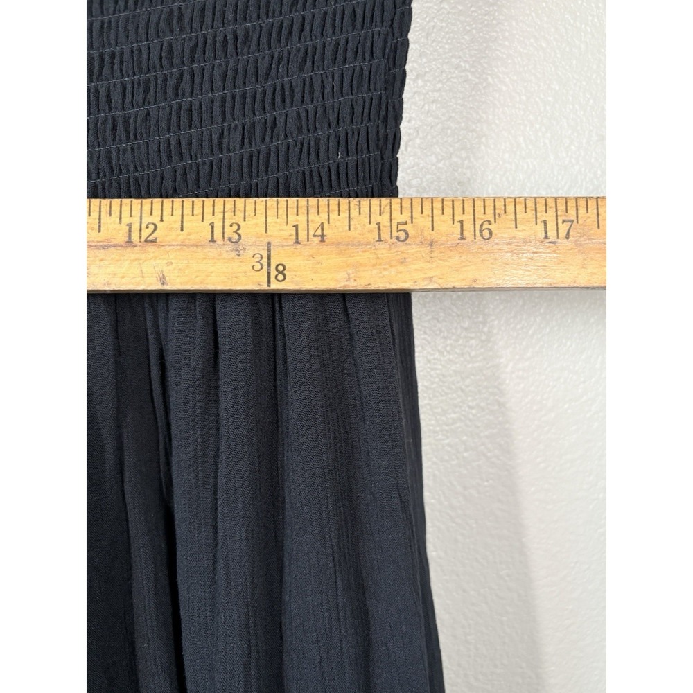 Justify Black Smocked Strapless Maxi Dress XL Tube Embroidery Lace Resort wear - Picture 7 of 8